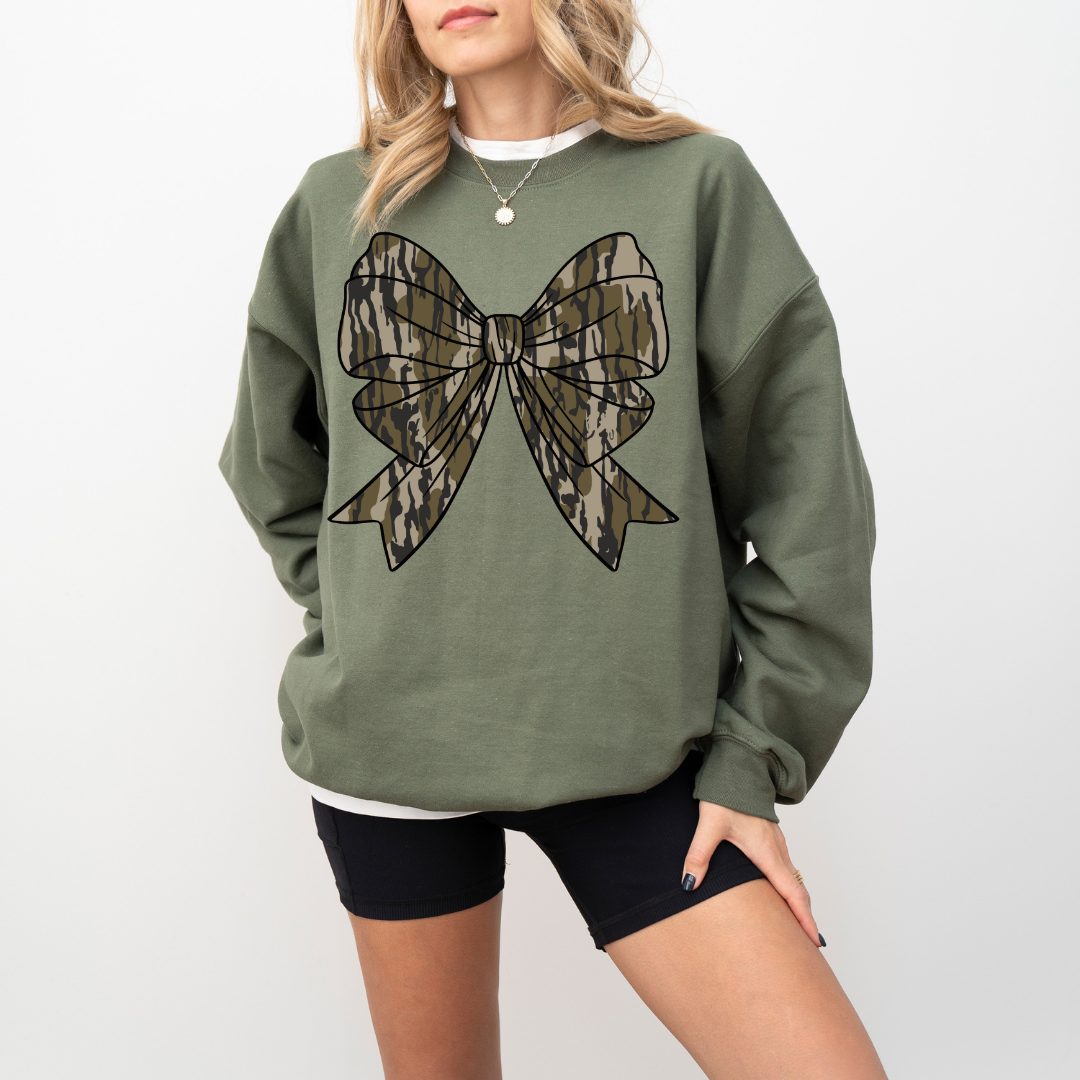 Camo and Bows Crewneck